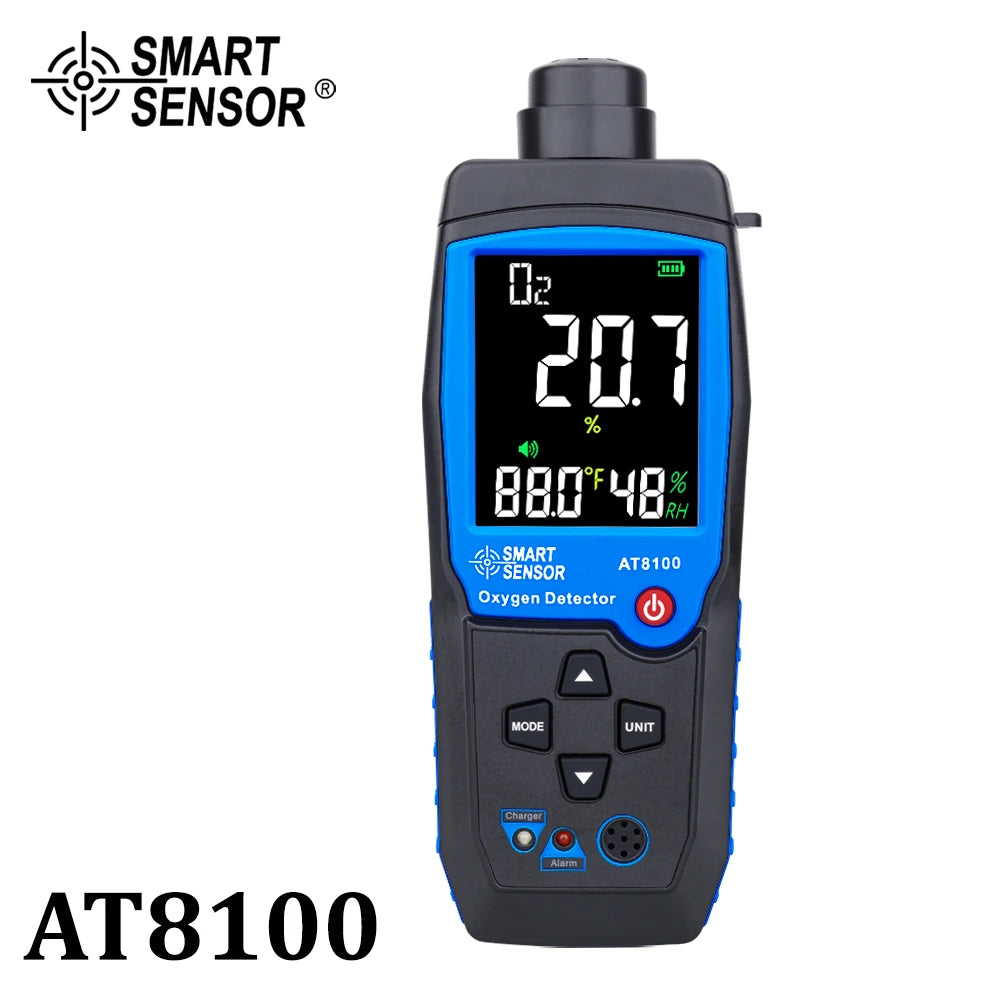 Capteur Intelligent Numérique d'Oxygène, Détecteur de Gaz, Alarme Sonore et Lumineuse, Moniteur de Qualité de l'Air avec Écran LCD de Température