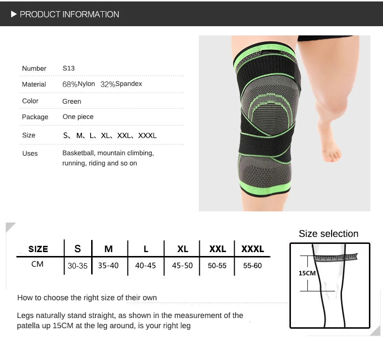 Genouillères de sport en nylon élastique, bandage de soutien, bretelles, manchon de compression, basket-ball, fitness