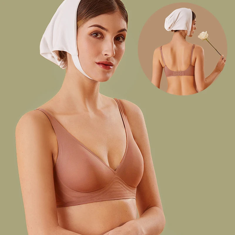 Femmes Latex soutien-gorge sous-vêtements sans couture Sexy brassières femme sans fil soutiens-gorge doux femme intimes Lingerie grande taille Bralette S-XL