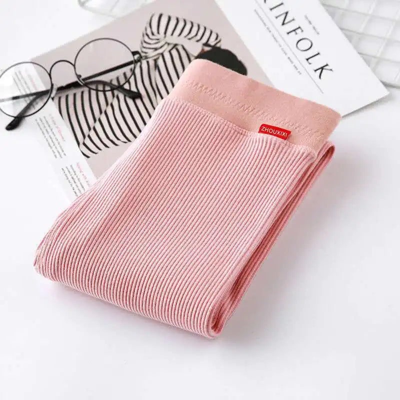 Women's Ribbed Leggings 2025 High Waist Autumn Winter Warm Cotton Leggings Casual Fashion Mesh 2XL Black Pants Sexy Leggings