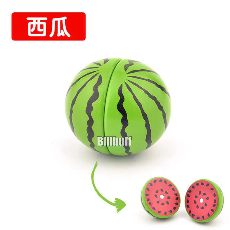 Jouet de Simulation 3D en bois Montessori, coupe magnétique de fruits, banane, citrons, modèle de cuisine, jouets éducatifs précoces, cadeau pour enfants