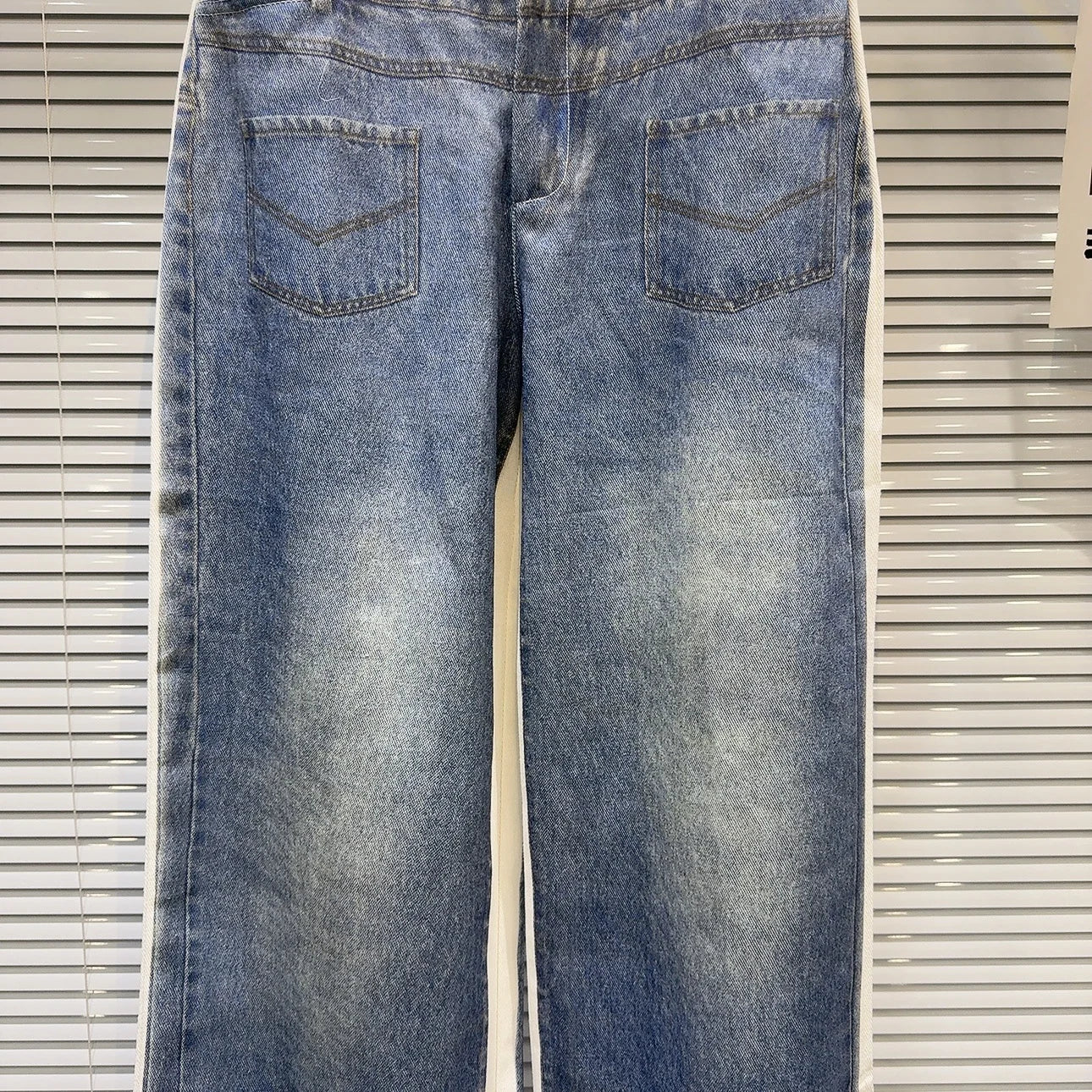OUDINA Spring Silver Pipped High Waist Straight Wide Leg Pant Baggy Jeans Women's Pants &amp; Trousers
