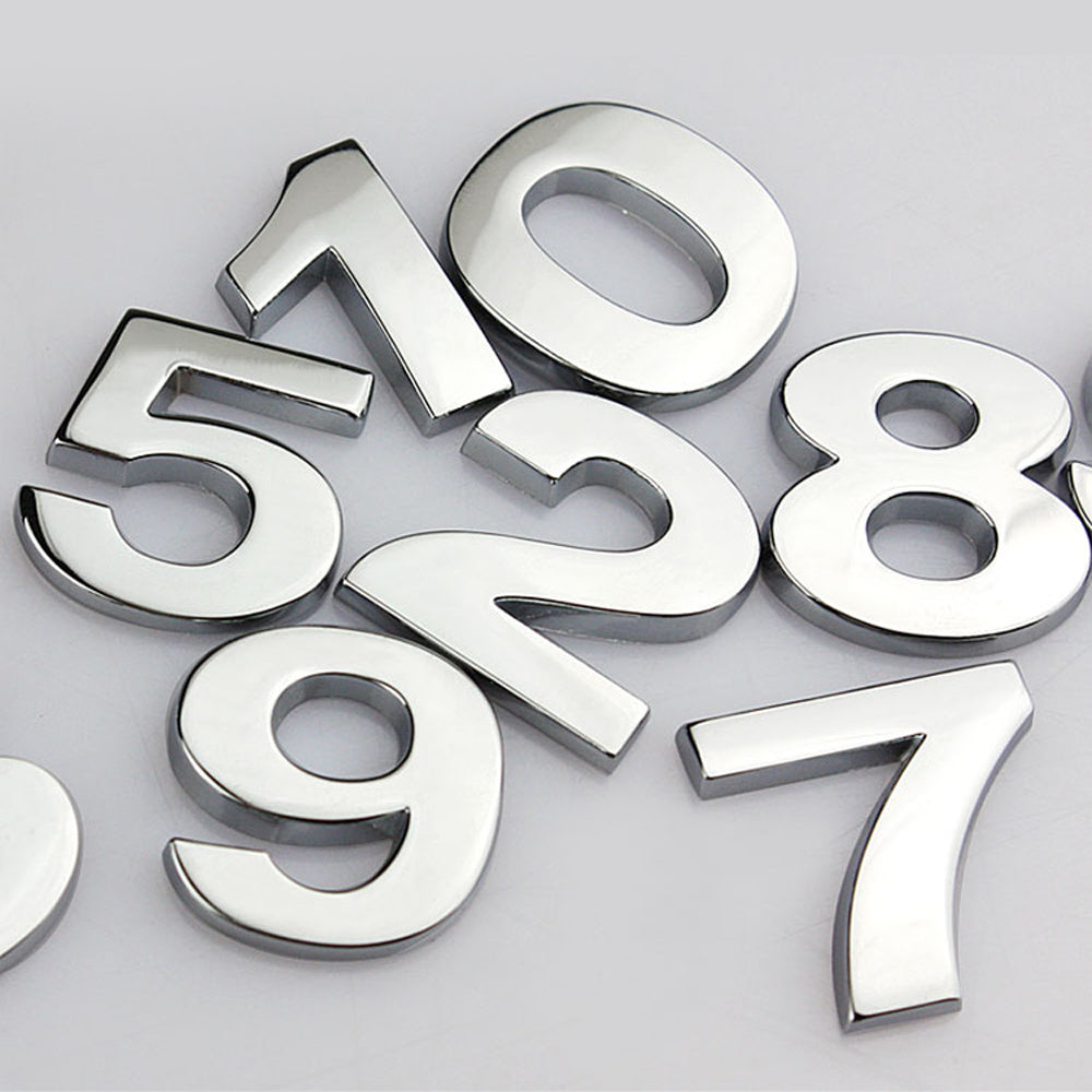 Autocollants de voiture alphabet en métal 3D, insigne argenté chromé, lettres, chiffres, logo, accessoires automobiles, autocollants de décoration