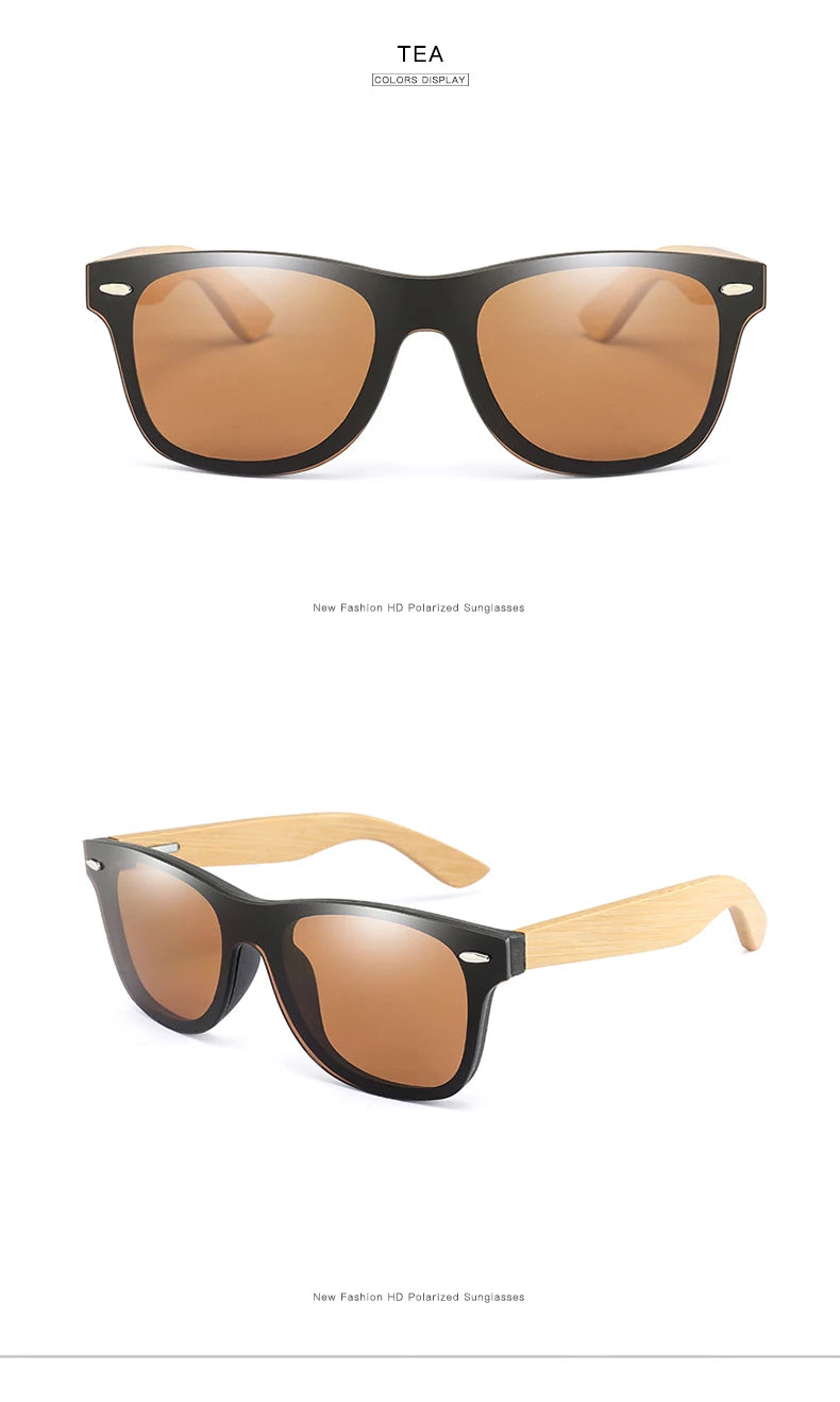 Lunettes De soleil en bois hommes femmes carré bambou femmes pour femmes hommes miroir lunettes De soleil surdimensionné rétro De Sol Masculino à la main