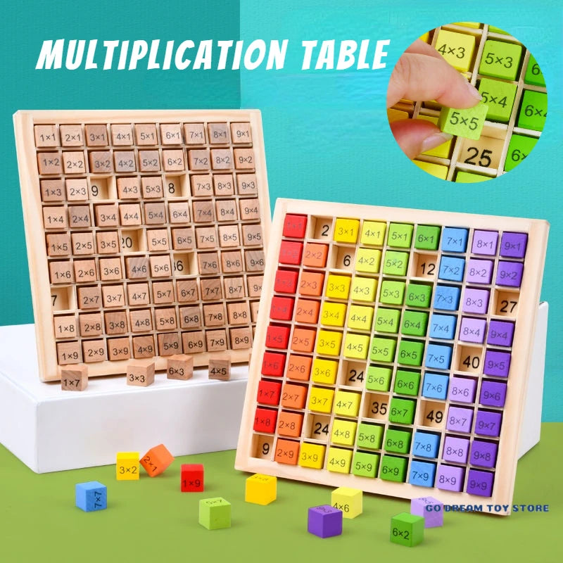 Jouets éducatifs en bois Montessori pour enfants, jouets pour bébés, Table de Multiplication 99, mathématiques préscolaires, arithmétique, outils pédagogiques, cadeau