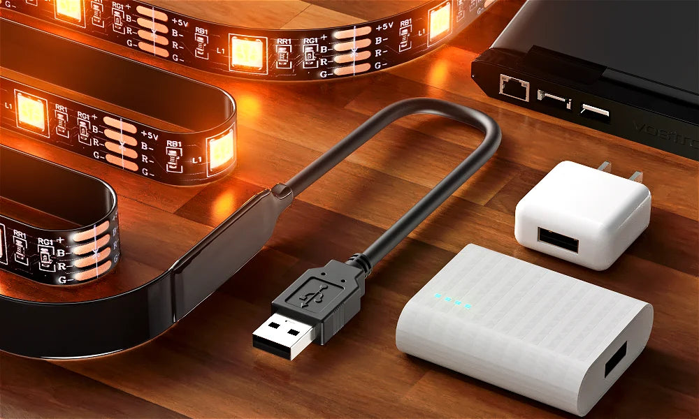 Ruban LED TV , SMD 5050 RGB Bandes Lumineuses USB avec Télécommande App Rétroéclairage TV Multicouleur pour 40-60in TV, pour maison chambre à coucher décoration [Classe énergétique A+]