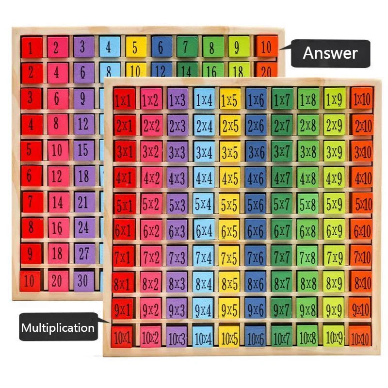 Jouets éducatifs en bois Montessori pour enfants, jouets pour bébés, Table de Multiplication 99, mathématiques préscolaires, arithmétique, outils pédagogiques, cadeau