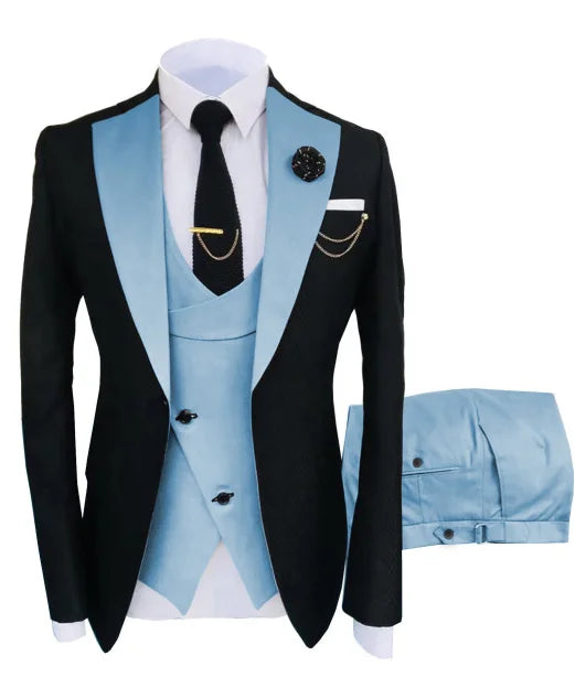 New Men's Suit Popular Luxury Clothing Party Stage Men's Suit Groomsmen Regular Fit Tuxedo 3 Piece Set Jacket + Pants + Vest