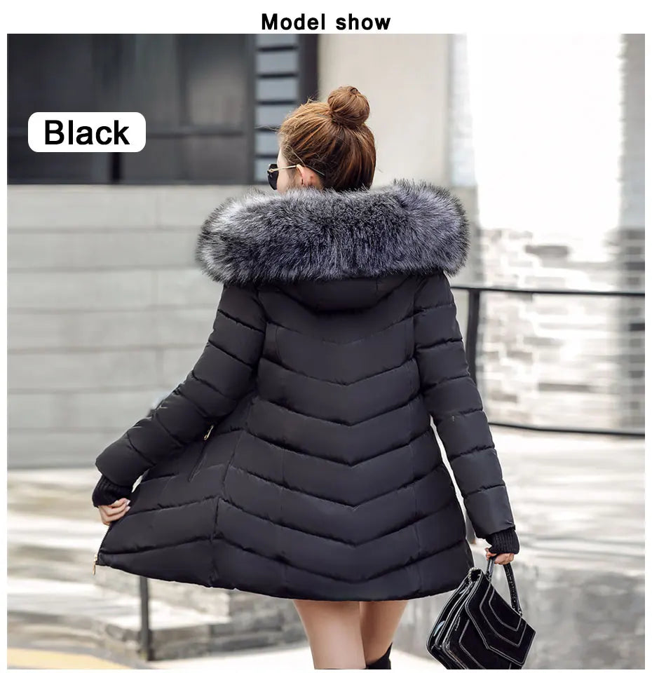 2025 nouveauté mode mince femmes veste d'hiver coton rembourré chaud épaissir dames manteau longs manteaux Parka femmes vestes