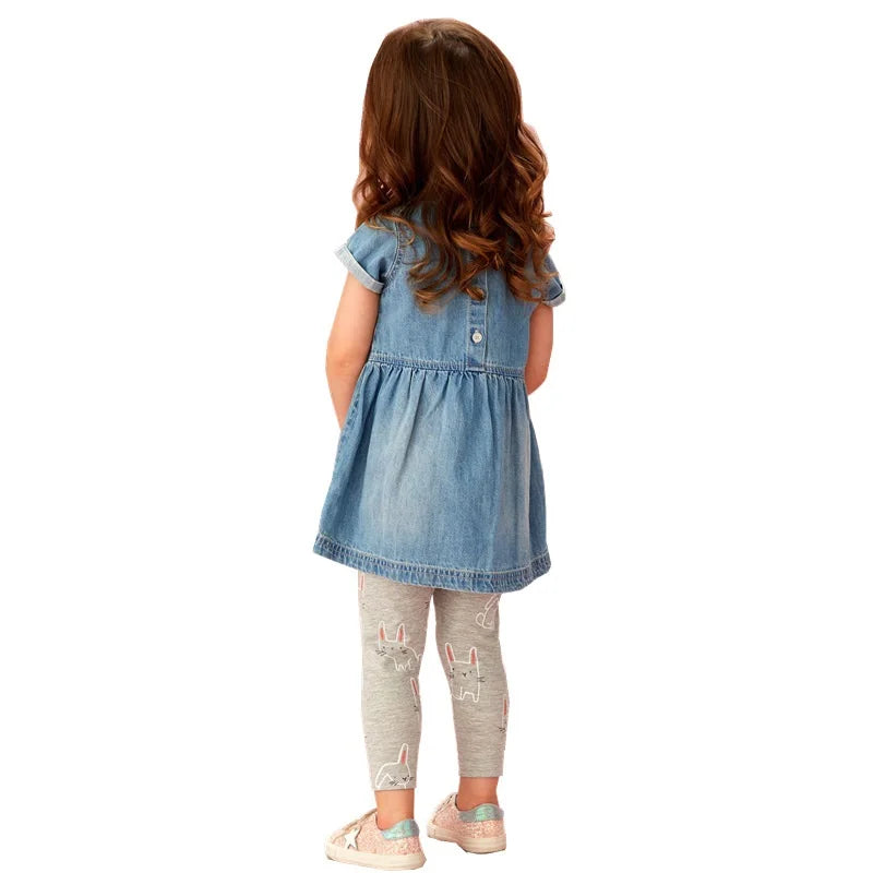 Girls' Leggings 100% Cotton Girl's Pants Girls' Skinny Pants Cartoon Print Pattern Children's Leggings Pants KF083