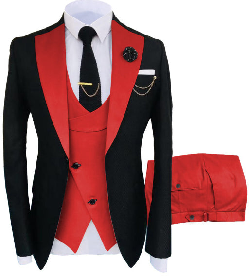 New Men's Suit Popular Luxury Clothing Party Stage Men's Suit Groomsmen Regular Fit Tuxedo 3 Piece Set Jacket + Pants + Vest