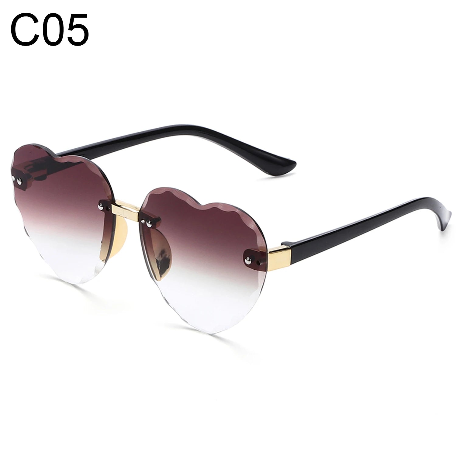 Lunettes de soleil en forme de cœur pour enfants, lentilles océArabes, lunettes de soleil pour enfants, protection UV 400, lunettes de fête et de photographie