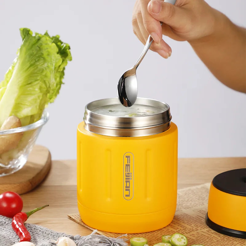 FEIJIAN 500 ml Thermos alimentaire, pot alimentaire isolé sous vide en acier inoxydable 316 avec cuillère boîte à déjeuner pour enfants