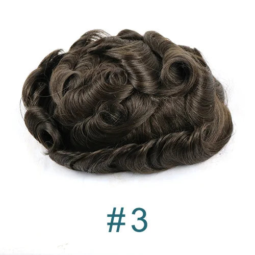 1B40 1B65 gris cheveux humains hommes toupet indécutable 0.1mm Pu Base homme perruques remplacement naturel délié cheveux prothèse capillaire
