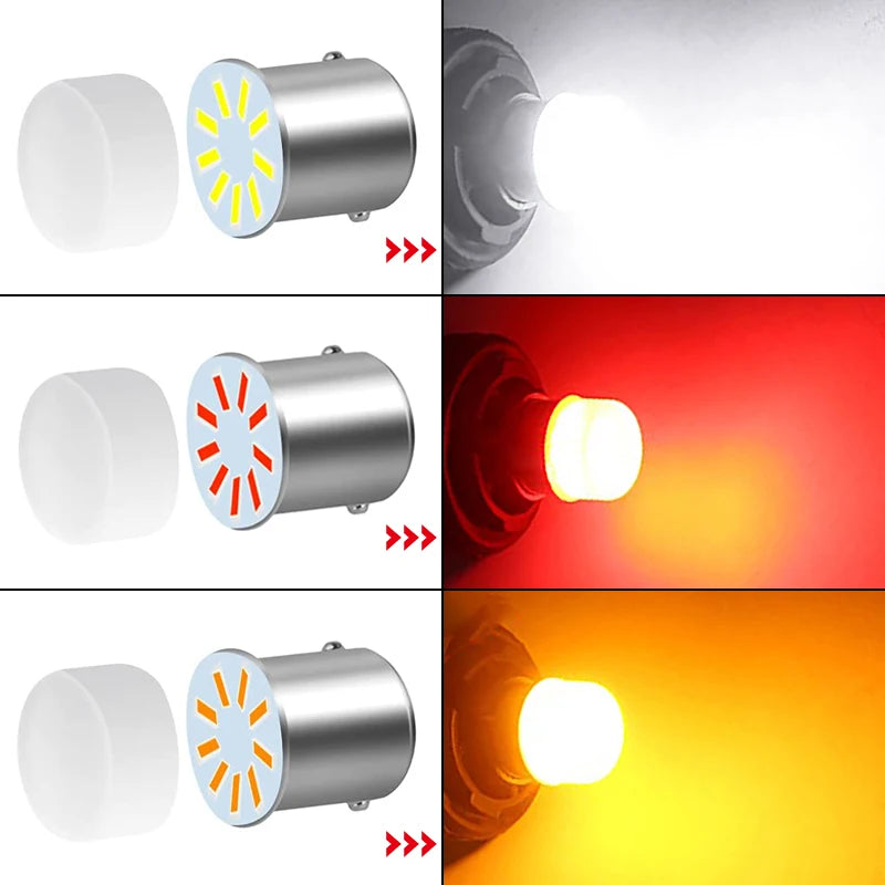 2/4/10 pieces P21/5W Ba15S 1156 LED bulb BAY15D 1157 turn signal 12V 7000K white Super bright car brake reverse parking lights