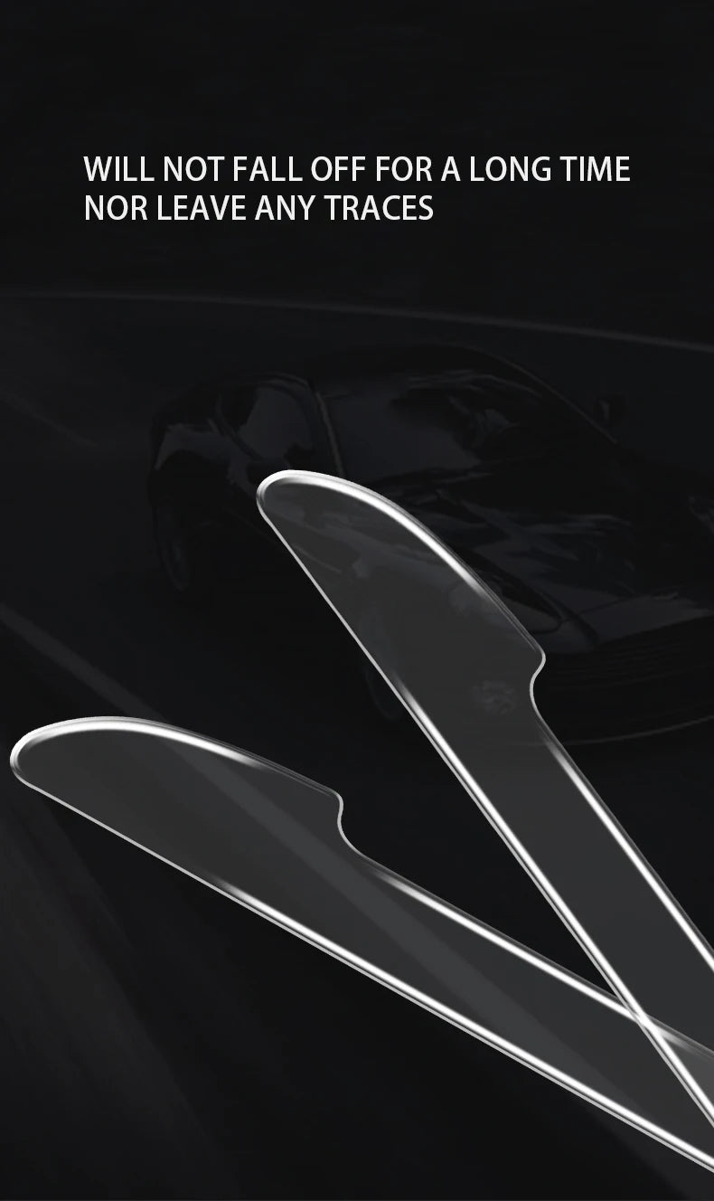 Transparent anti-collision protection bar stickers for car doors, rearview mirror covers, and side edge protection strips