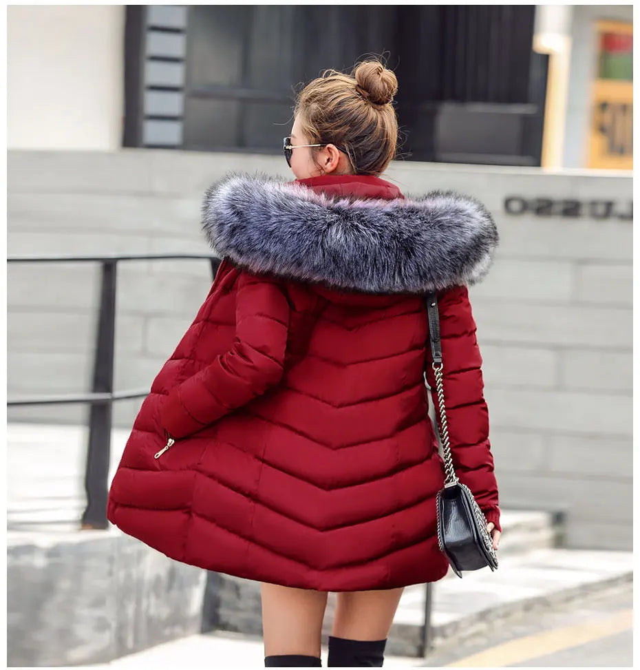 2025 nouveauté mode mince femmes veste d'hiver coton rembourré chaud épaissir dames manteau longs manteaux Parka femmes vestes