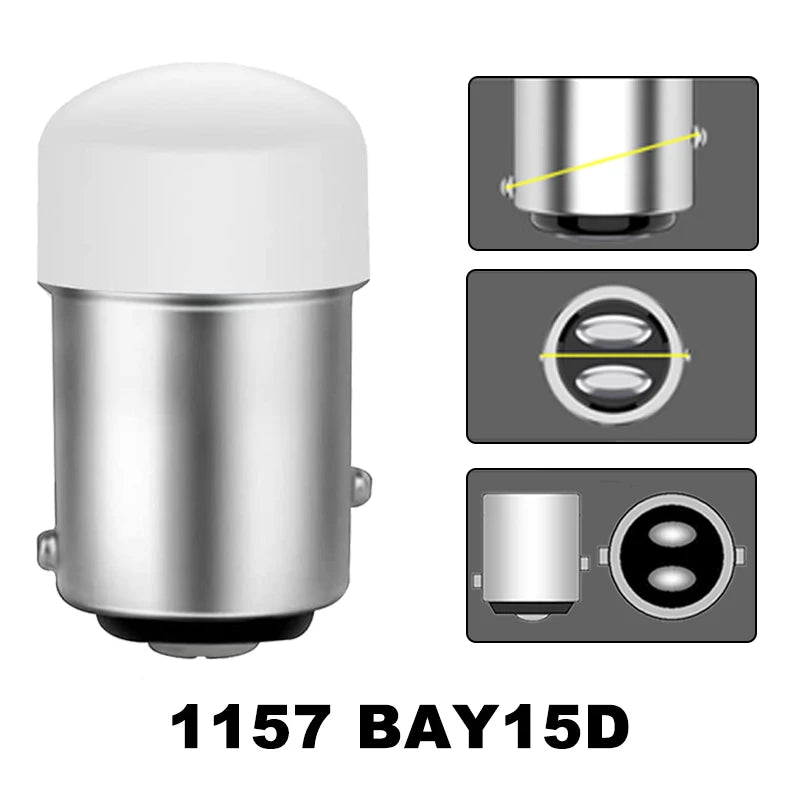 2/4/10 pieces P21/5W Ba15S 1156 LED bulb BAY15D 1157 turn signal 12V 7000K white Super bright car brake reverse parking lights