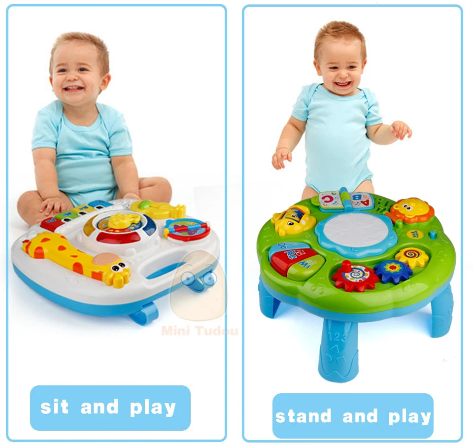 Table musicale jouets pour bébé Machine d'apprentissage jouet éducatif Table d'apprentissage musical jouet Instrument de musique pour enfant en bas âge 6 mois +