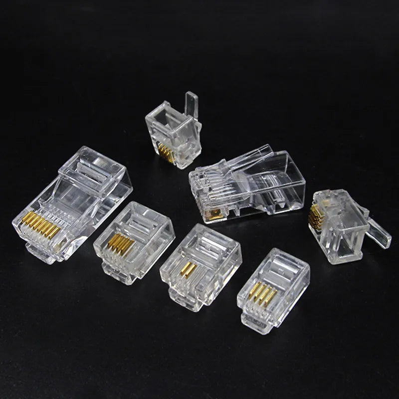 RJ11 to RJ45 modular network connectors, 6P2C, 6P4C, 6P6C, 8P8C, 10 pieces