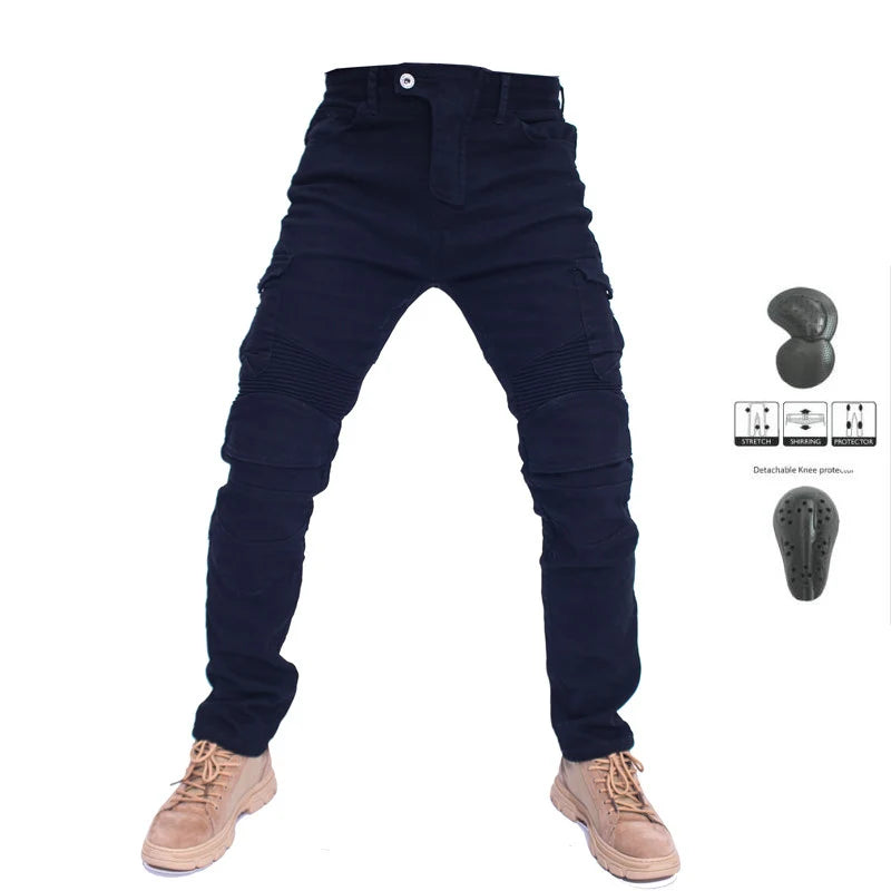 Jean moto pantalons Motocicleta Hombre jean à plumes Version Standard pantalon de conduite en voiture pantalon été équitation