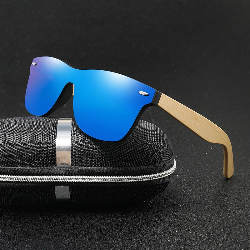 Lunettes De soleil en bois hommes femmes carré bambou femmes pour femmes hommes miroir lunettes De soleil surdimensionné rétro De Sol Masculino à la main