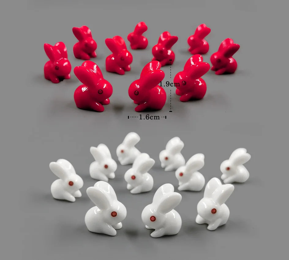 Figurine de pâques de noël, lapin blanc, carotte, bricolage, décor de chambre Kawaii, accessoires de décoration de jardin féerique miniatures modernes