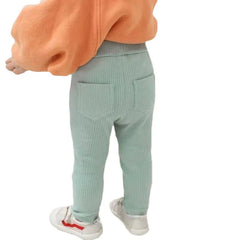 Cotton leggings for baby girls, wide-legged PP pants, spring-autumn fashion, solid-colored long pants for children, new 2024 collection