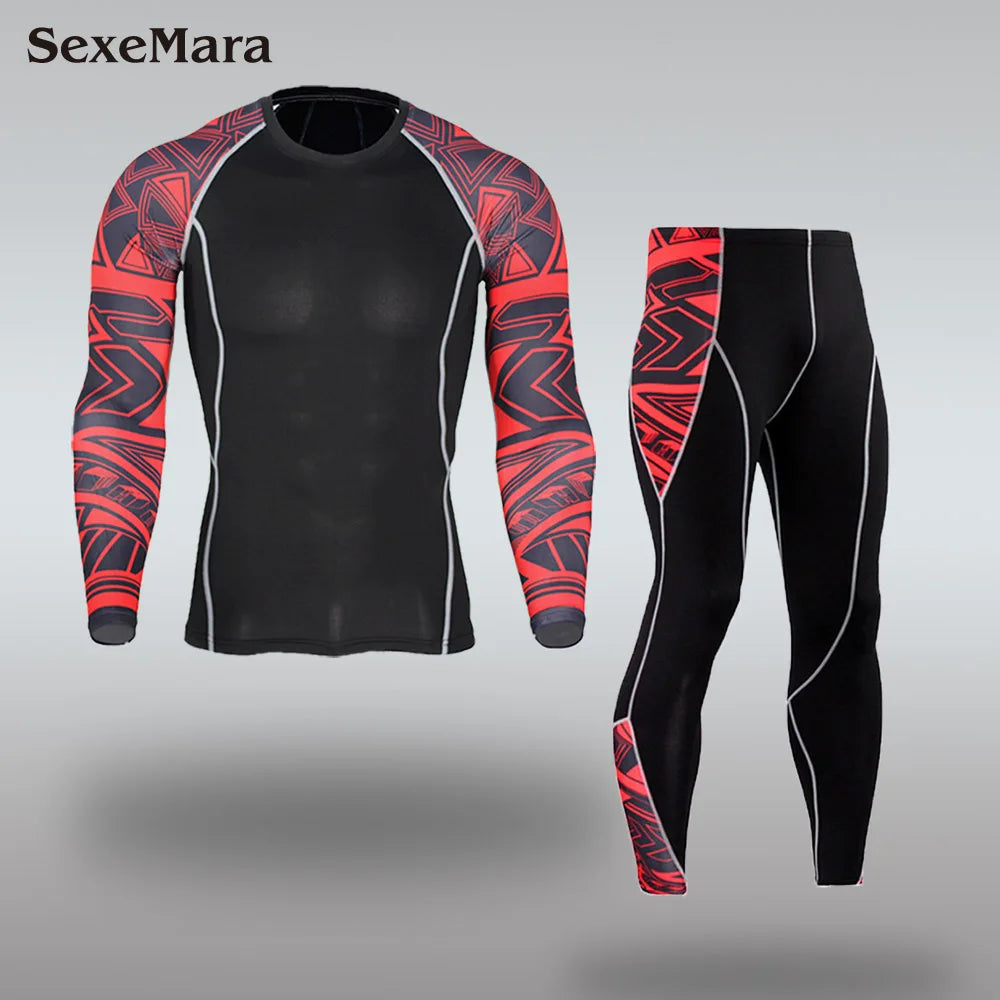 New Men's Thermal Underwear Sets, Compression Sports Suit, Sweat-Wicking, Quick-Drying Thermal Underwear, Men's Long Johns Sets