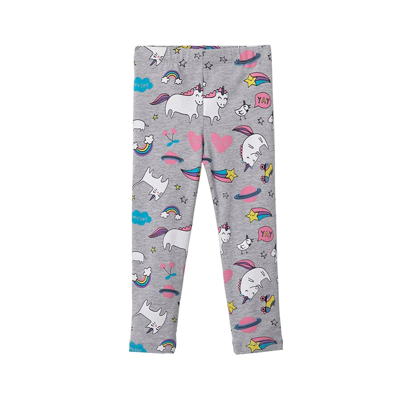 Girls' Leggings 100% Cotton Girl's Pants Girls' Skinny Pants Cartoon Print Pattern Children's Leggings Pants KF083