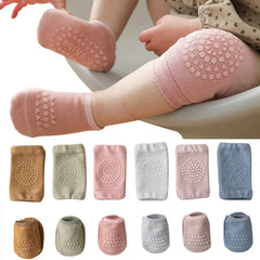 Ensemble de chaussettes et genouillères pour bébé, pour filles et garçons, couleur unie, antidérapantes, sécurité pour enfants rampantes, protection des jambes et des genoux