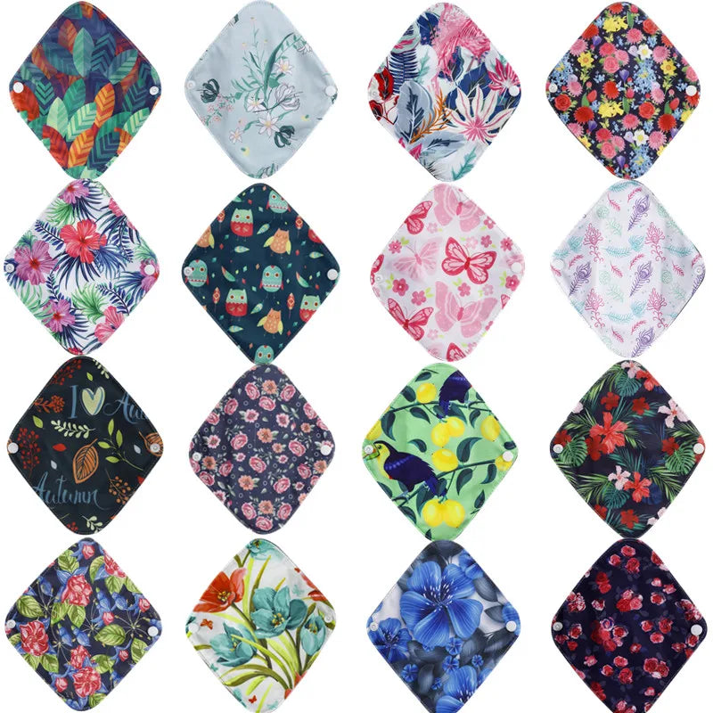 Serviettes hygiéniques réutilisables au charbon de bambou, 10 pièces, doublure de culotte lavable, serviettes menstruelles en coton pour maman et maternité