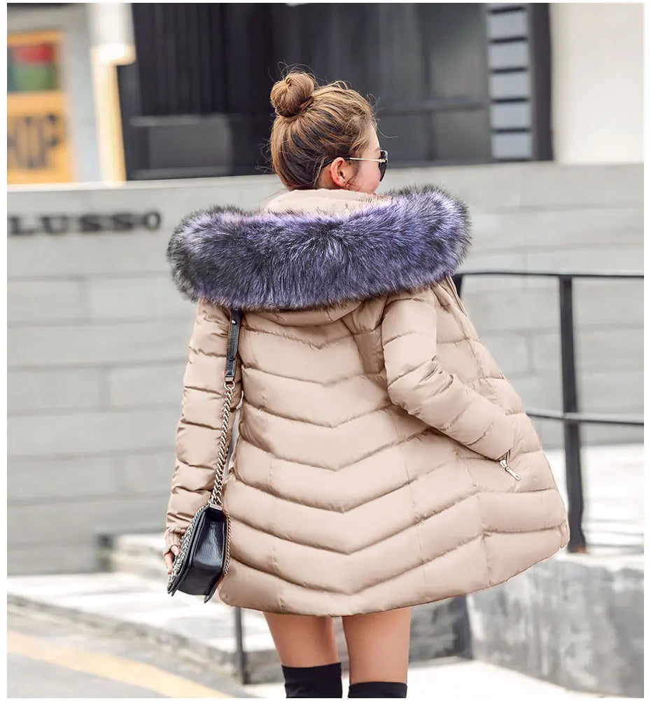 2025 nouveauté mode mince femmes veste d'hiver coton rembourré chaud épaissir dames manteau longs manteaux Parka femmes vestes