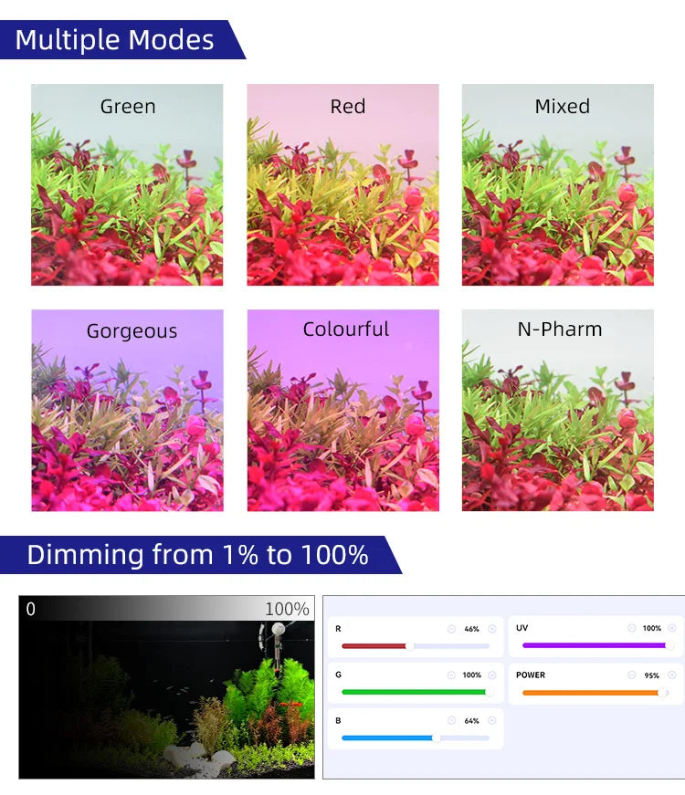 WEEK AQUA USB lumière d'aquarium plante grandir spectre complet LED écologie Microlandspape lumière Nano lumière d'aquarium