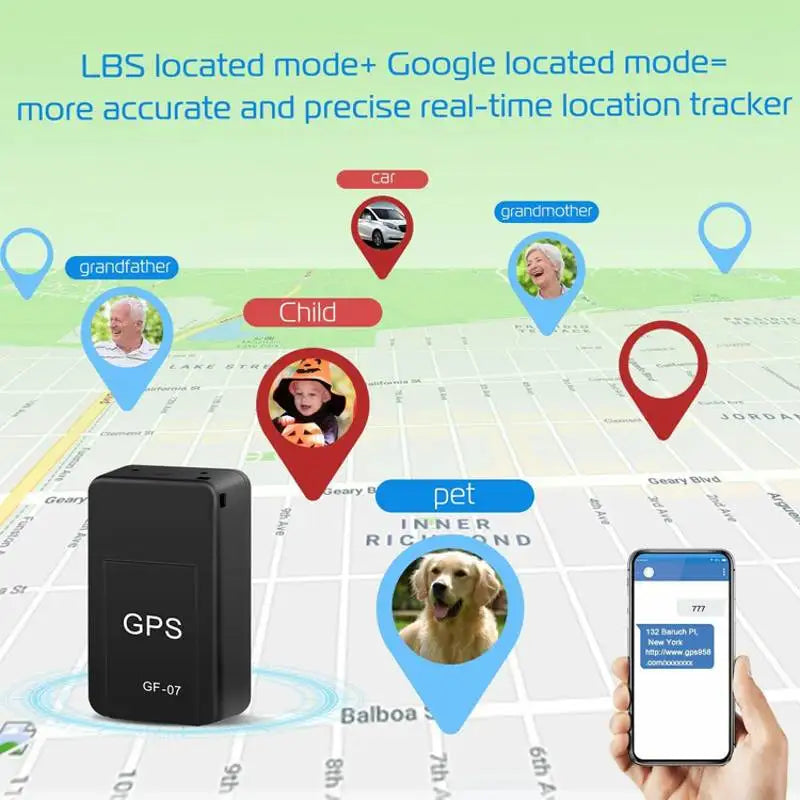 Mini traceur GPS de voiture, localisateur antivol, suivi en temps réel, positionneur SIM, support magnétique, traceur antivol GF-07, 1/2/3 pièces