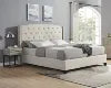 Astral 3-Piece Upholstered Bedroom Set Tufted Wingback Bed With Two Gray Nightstands