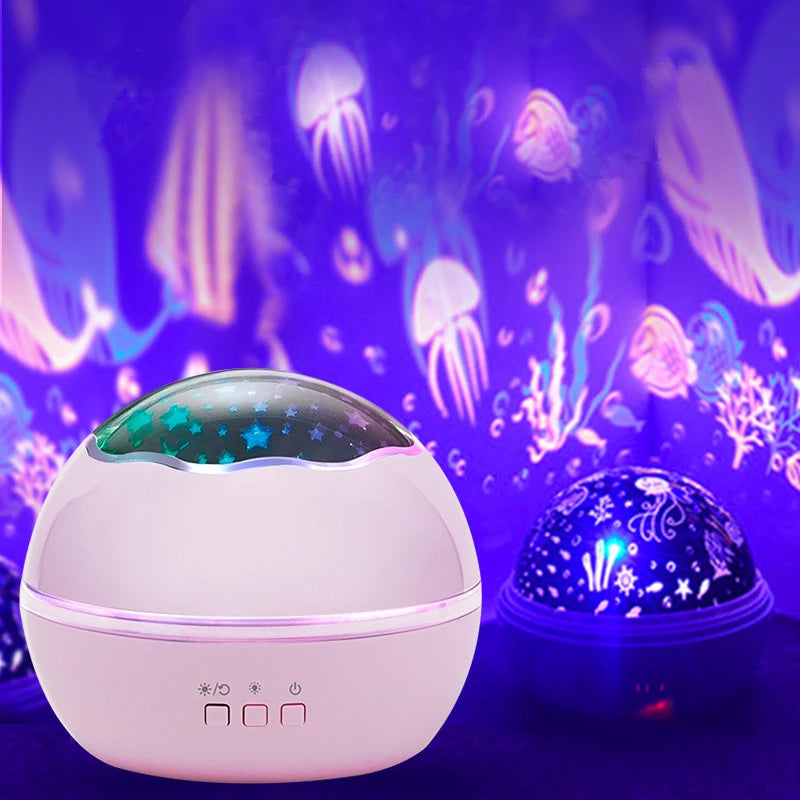 Veilleuse pour enfants 360 °   Projecteur de veilleuse étoilée rotatif pour bébé, projecteur de vagues d'océan pour décoration de chambre d'enfants