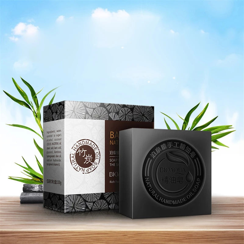 Savons aux huiles essentielles Bioaqua au miel, rose, jasmin, aloé, matcha, myrtille, lavande, charbon de bambou, savons en bambou noir