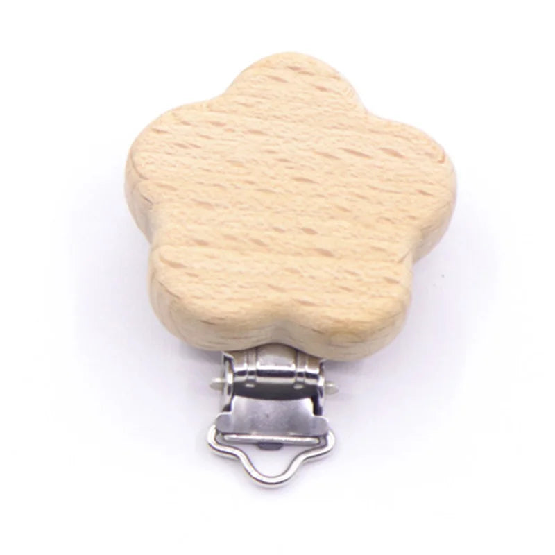 5 pièces/ensembles bébé sucette Clips sans BPA mignon modélisation hêtre attache-sucette bébé bricolage dessin animé Animal bois bûche mamelon chaîne support