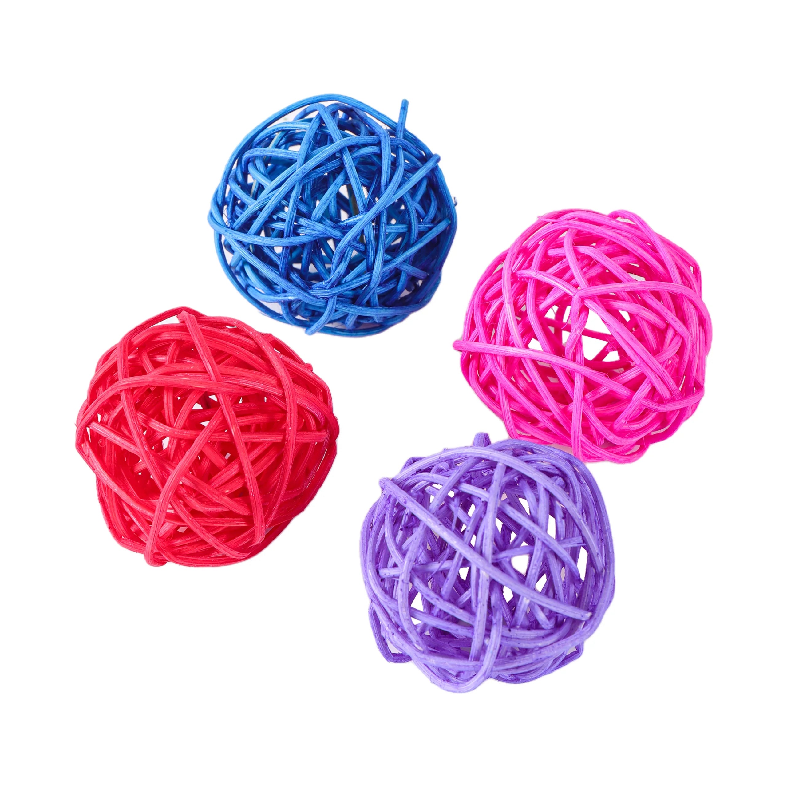 Jouets pour oiseaux pour animaux de compagnie jouets à mâcher oiseau balle en rotin jouet pour perroquet perruche perruche calopsitte à mâcher jouets pour perroquet Cages jouets 5 pièces