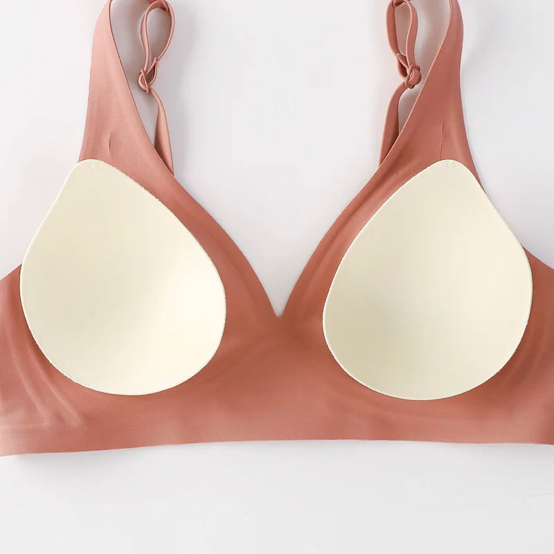 FINETOO-Soutien-gorge souple sans fil pour femmes, soutiens-gorge en V profond, Bralette sexy, Soutien-gorge rembourré S-XL femme, Sous-vêtements sans couture, Lingerie confortable pour dames