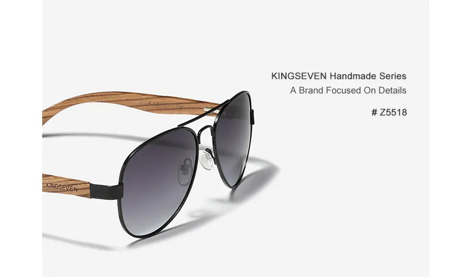 KINGSEVEN-Lunettes de soleil à monture en alliage de bois pour hommes et femmes, lunettes de soleil UV400, lunettes à verres polarisés HD, lunettes de camping, lunettes de pêche, haute qualité
