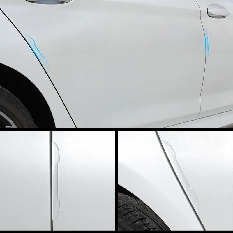 Transparent anti-collision protection bar stickers for car doors, rearview mirror covers, and side edge protection strips