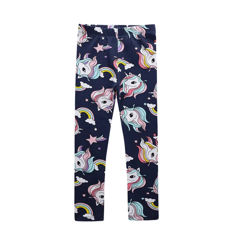 Girls' Leggings 100% Cotton Girl's Pants Girls' Skinny Pants Cartoon Print Pattern Children's Leggings Pants KF083