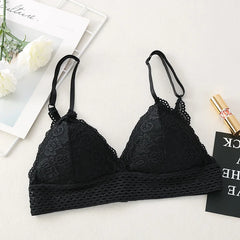 Bralette en dentelle florale pour filles, soutien-gorge Push Up sans fil, doux et Sexy, brassière intime, col en v, Lingerie féminine