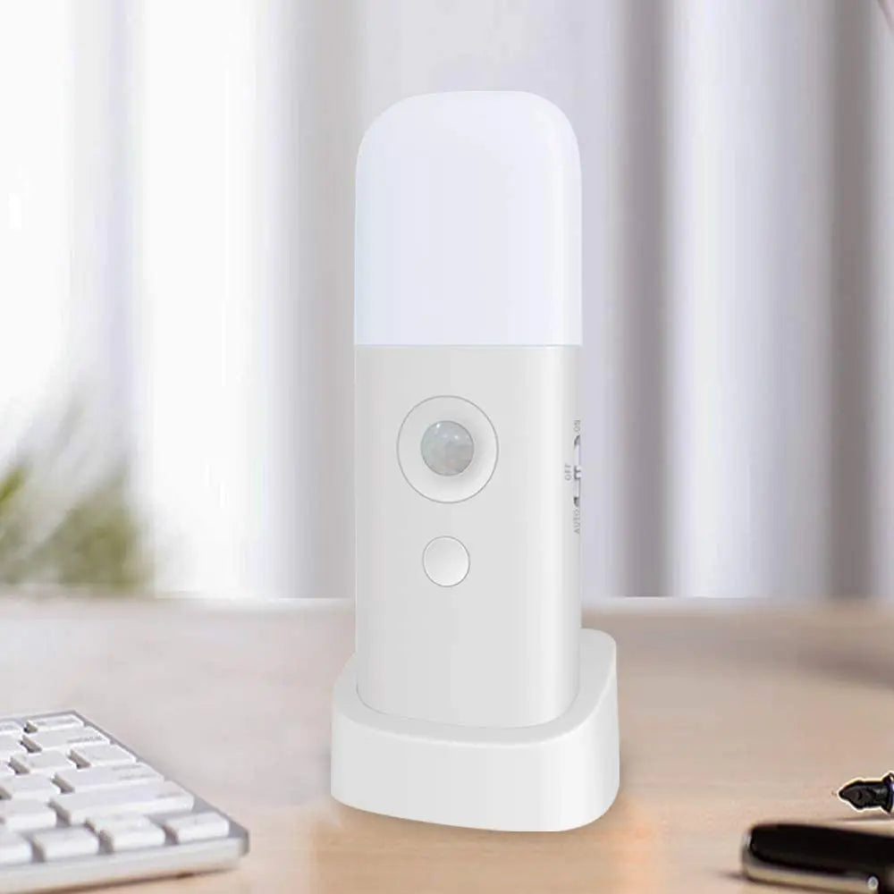 Veilleuse d'intérieur avec détecteur de mouvement, lumière LED à intensité variable rechargeable par USB, lampe de nuit portable activée par le mouvement pour chambre d'enfant