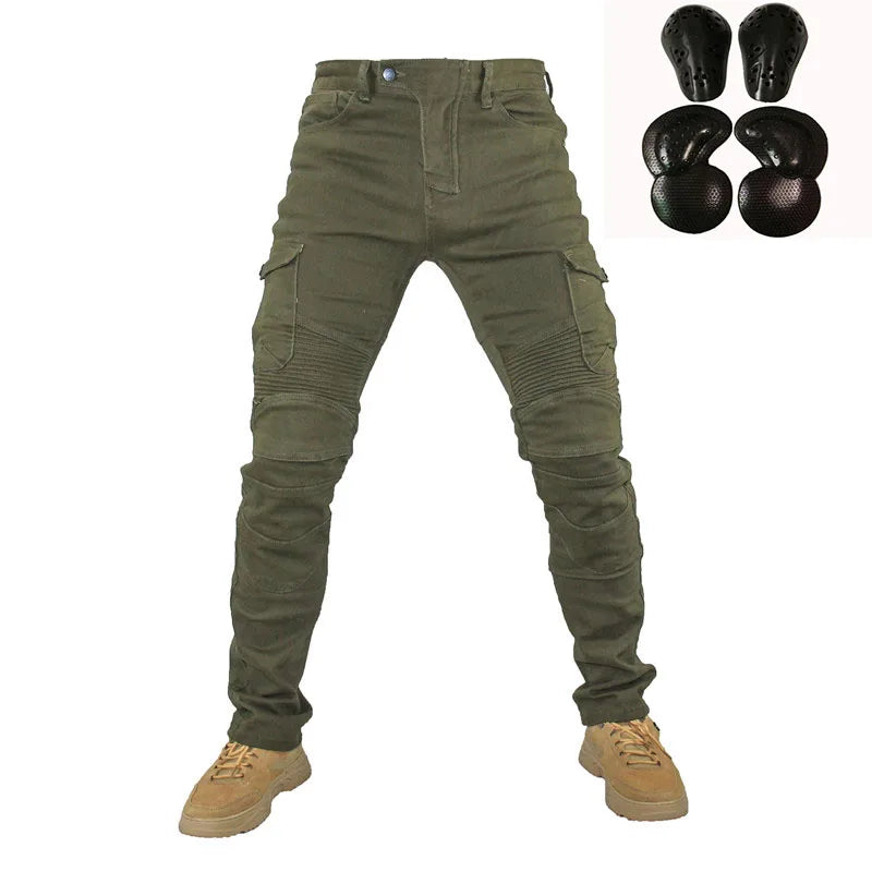 Jean moto pantalons Motocicleta Hombre jean à plumes Version Standard pantalon de conduite en voiture pantalon été équitation