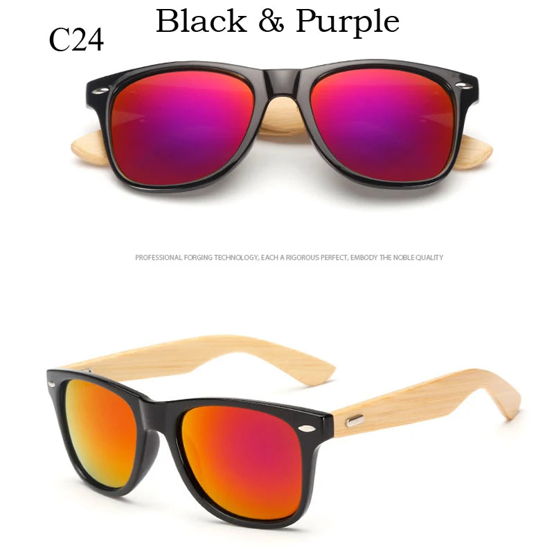 Lunettes De soleil en bois hommes femmes carré bambou femmes pour femmes hommes miroir lunettes De soleil surdimensionné rétro De Sol Masculino à la main