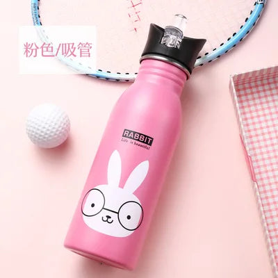 Bouteilles d'eau de sport en acier inoxydable pour enfants, 500ml, Portable, cyclisme en plein air, Camping, vélo, bouilloire