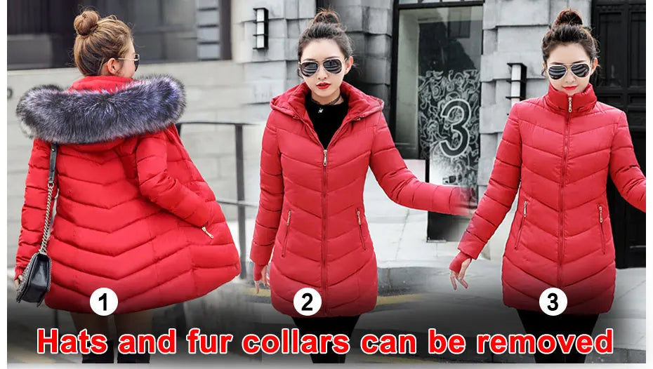 2025 nouveauté mode mince femmes veste d'hiver coton rembourré chaud épaissir dames manteau longs manteaux Parka femmes vestes